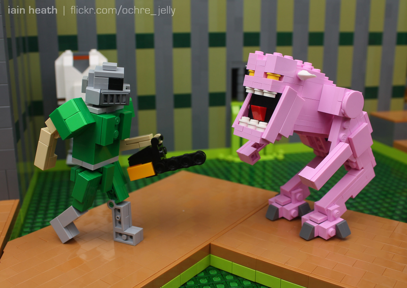 Illustration for article titled Doom looks perfectly pixelated in Lego form